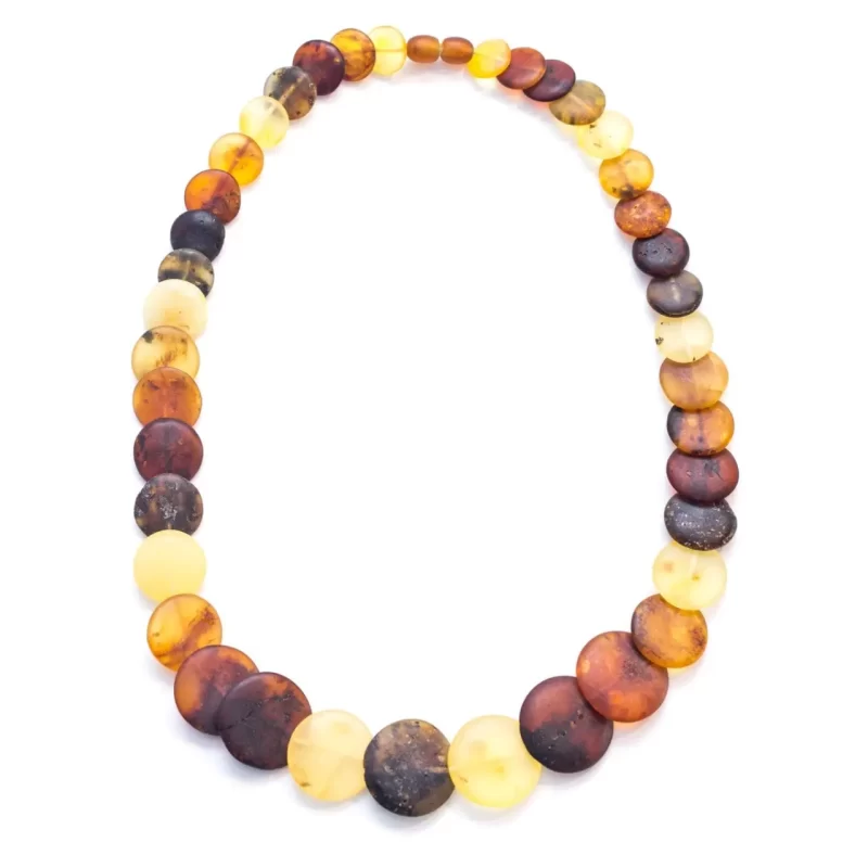 Colourful Round Amber Medium Bead Necklace