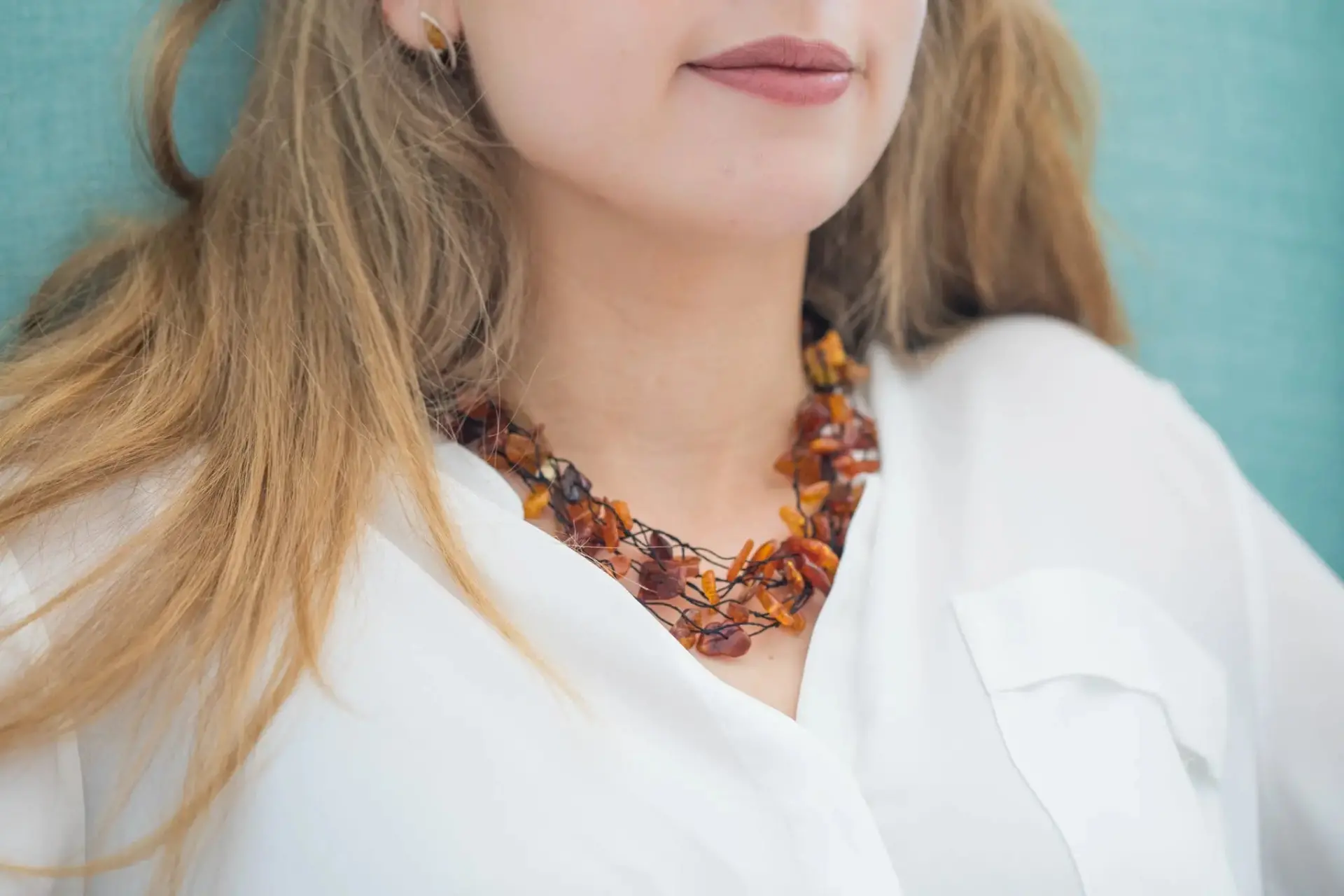 Multi Strand RAW Amber Necklace - Image 12