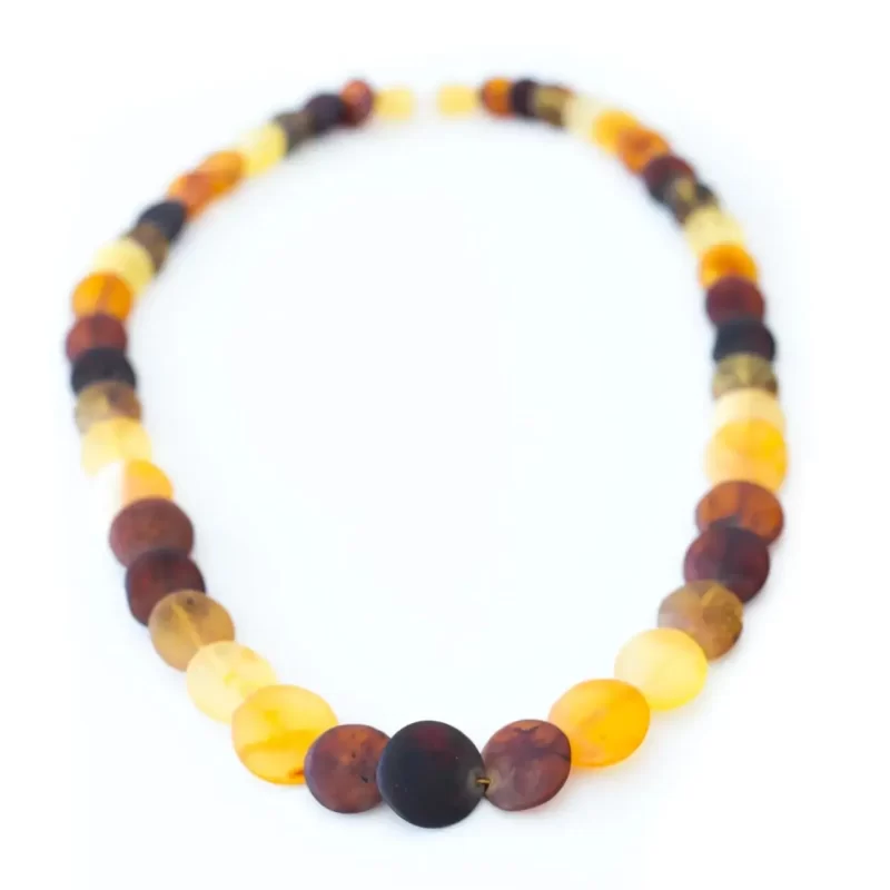 Colourful Round Amber Bead Necklace