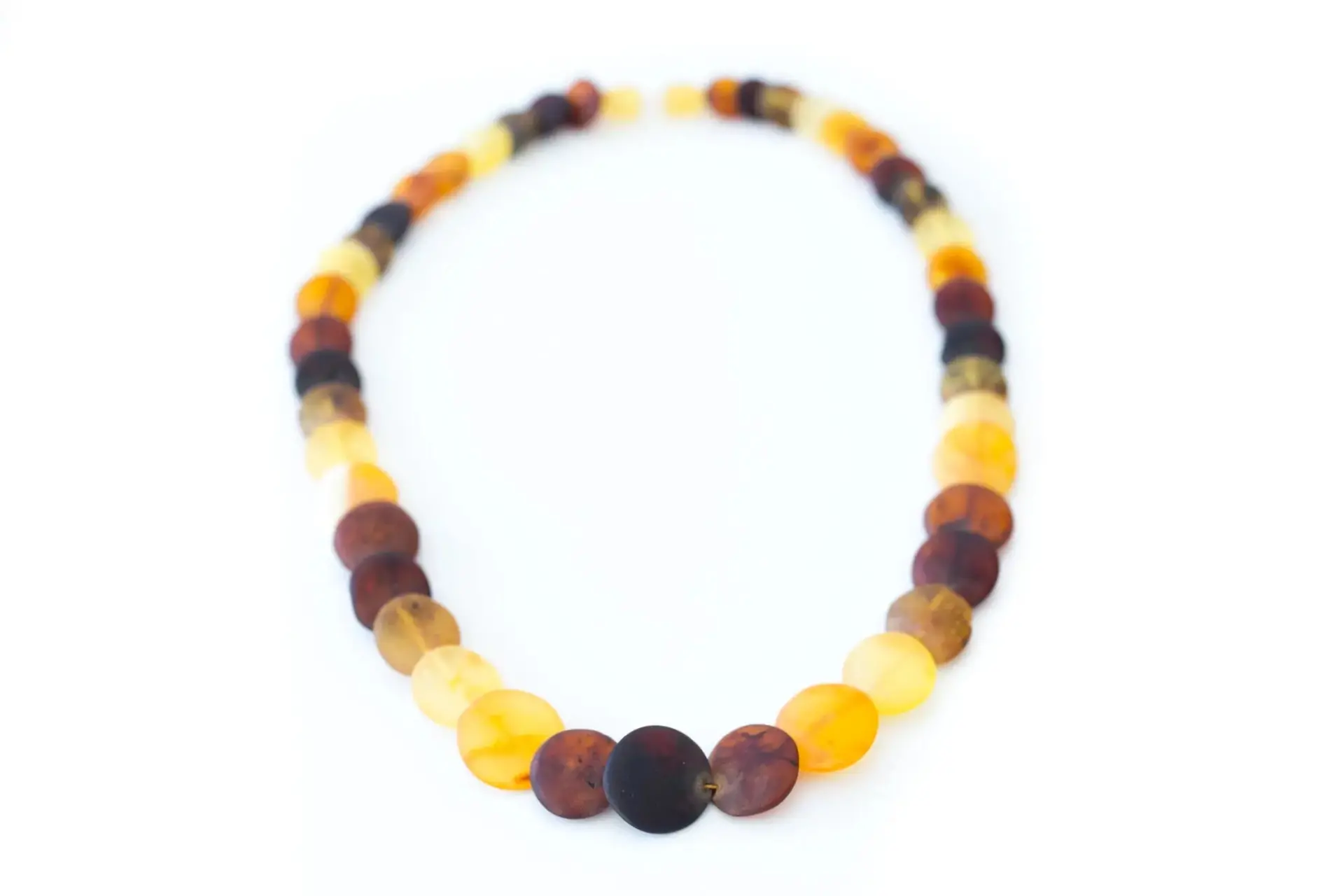 Colourful Round Amber Bead Necklace