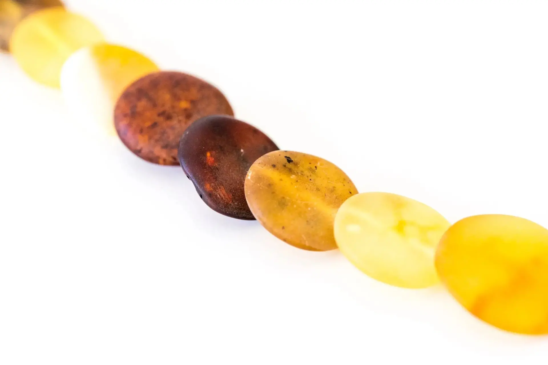 Colourful Round Amber Bead Necklace - Image 2
