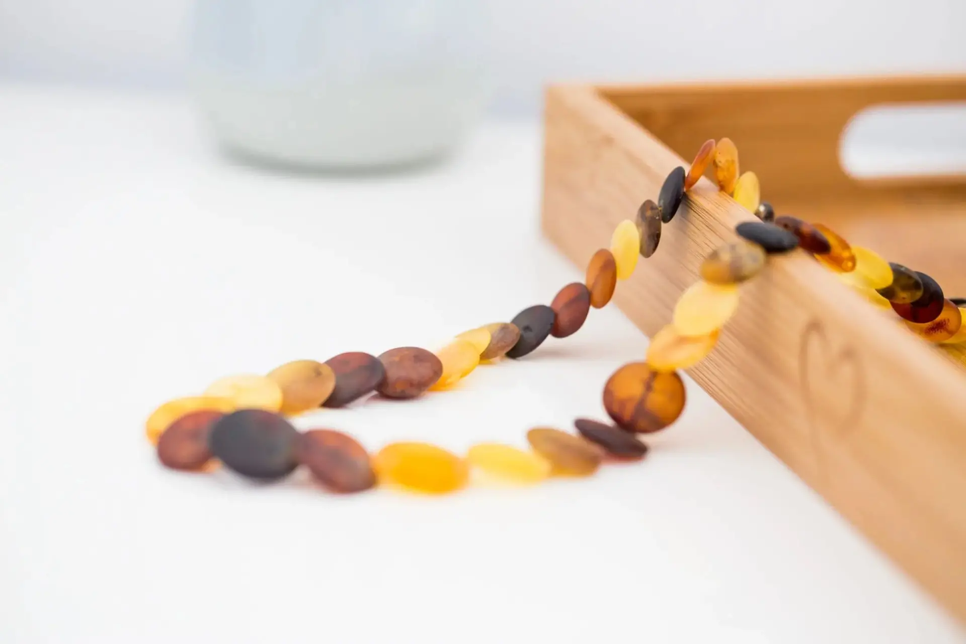 Colourful Round Amber Bead Necklace - Image 7