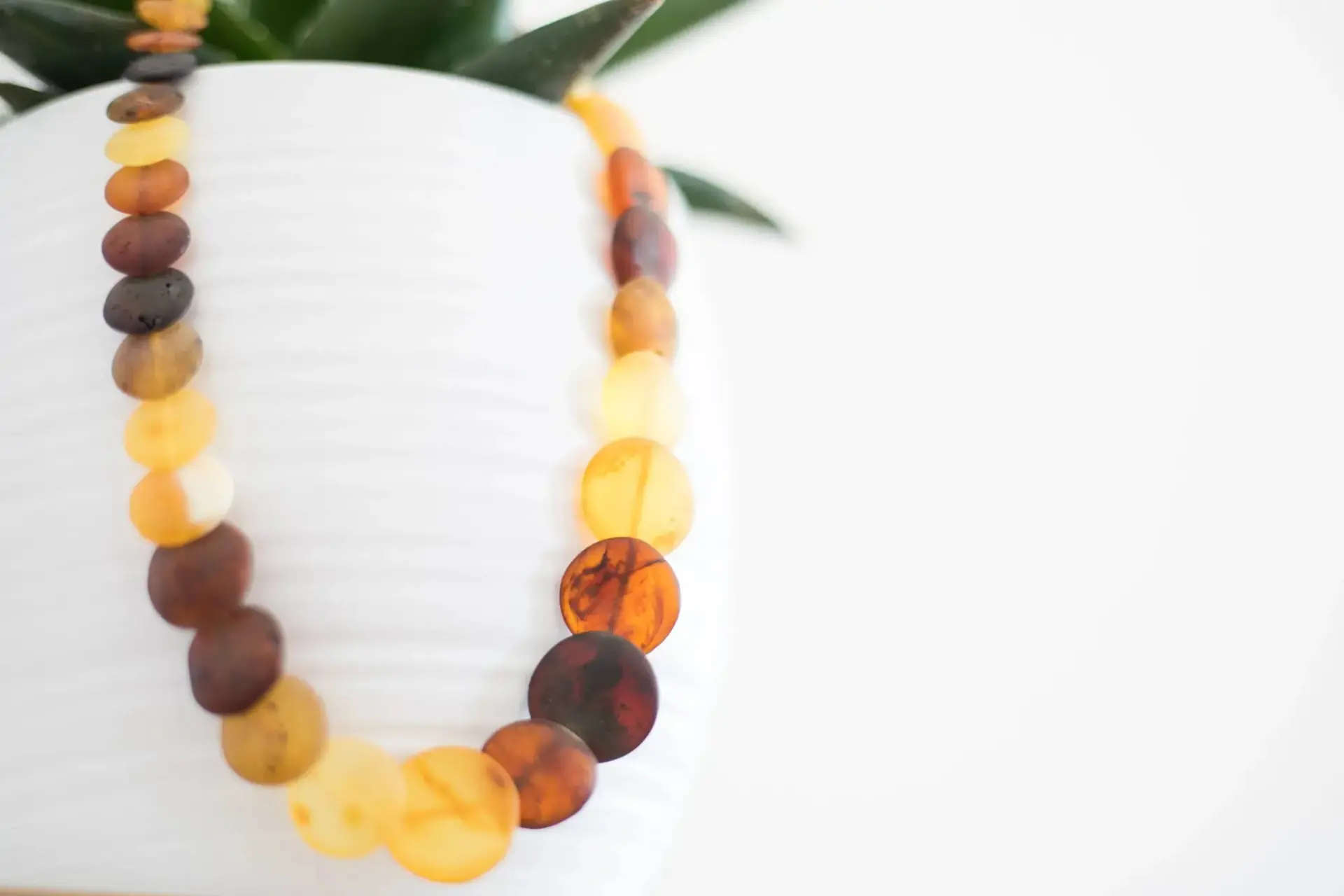 Colourful Round Amber Bead Necklace - Image 10