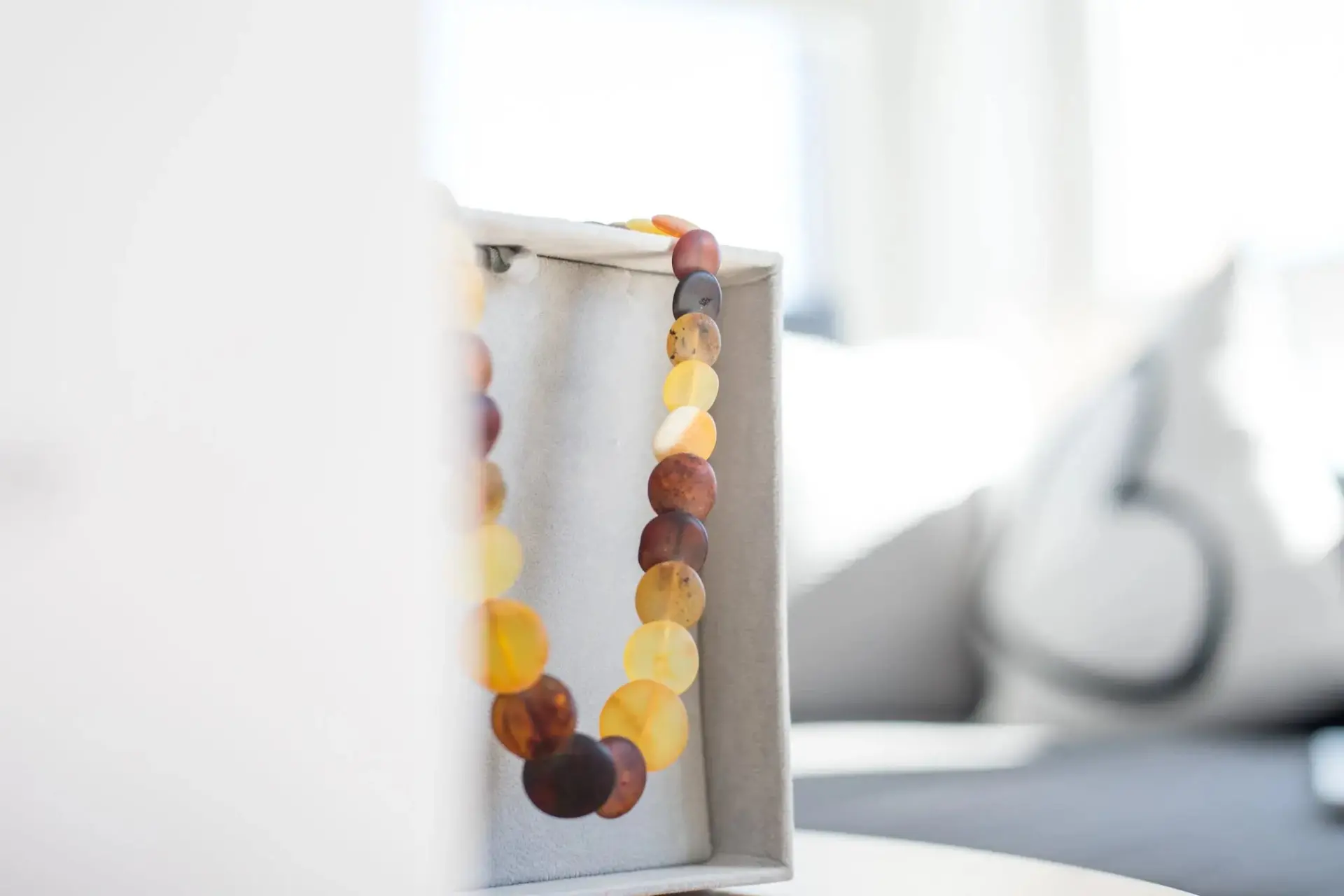 Colourful Round Amber Bead Necklace - Image 13